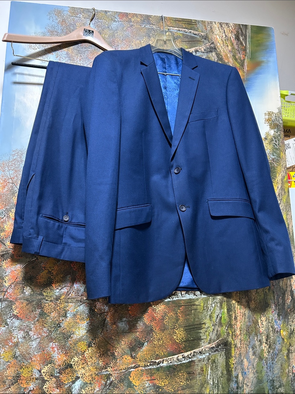 Modern Navy Blue Men's Three-Piece Suit - Tailored Blazer, Vest & Trousers